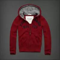 hommes jacket hoodie abercrombie & fitch 2013 classic x-8015 bordeaux